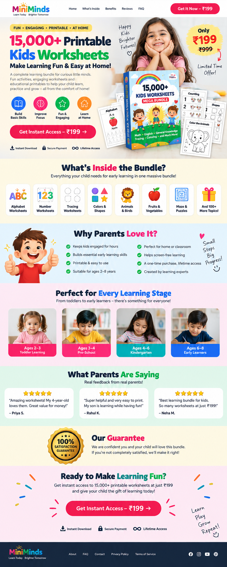 15,000 printable kids worksheets bundle mockup